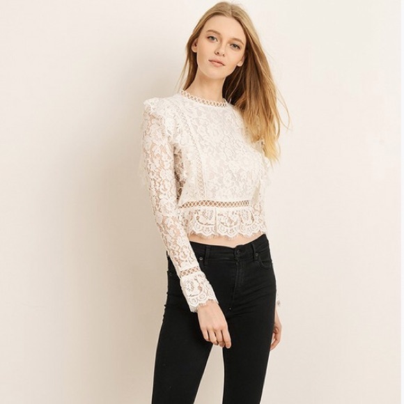 White Lace Blouse - Picture 3 of 7